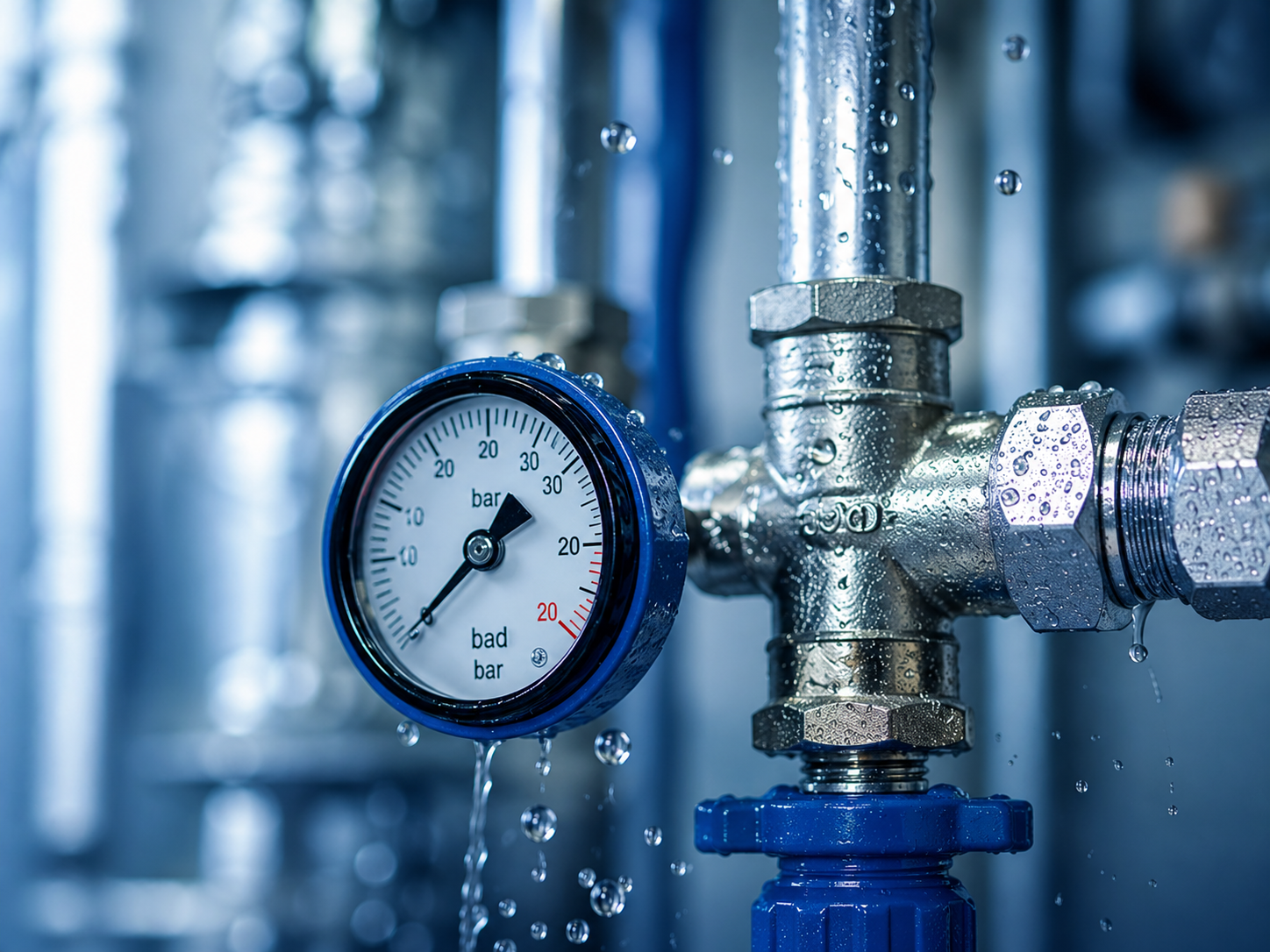 Manometr i instalacja wodna